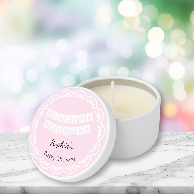 Cielito Lindo Pink Baby Shower Mini Candle Favors (Creator Uploaded)