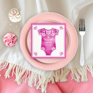Cielito Lindo pink bodysuit girl baby shower Napkins