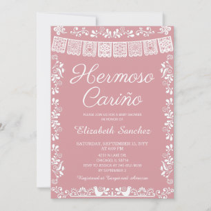 Cielito Lindo Pink Hermoso Cariño Baby Shower Invitation