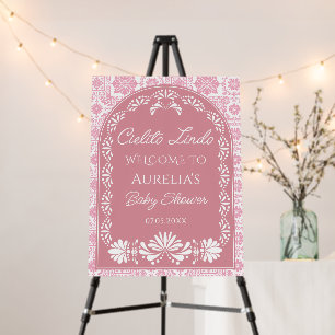 Cielito lindo Pink Mexican Baby shower Welcome Foam Board