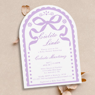 Cielito Lindo Purple Papel Picado Girl Baby Shower Invitation