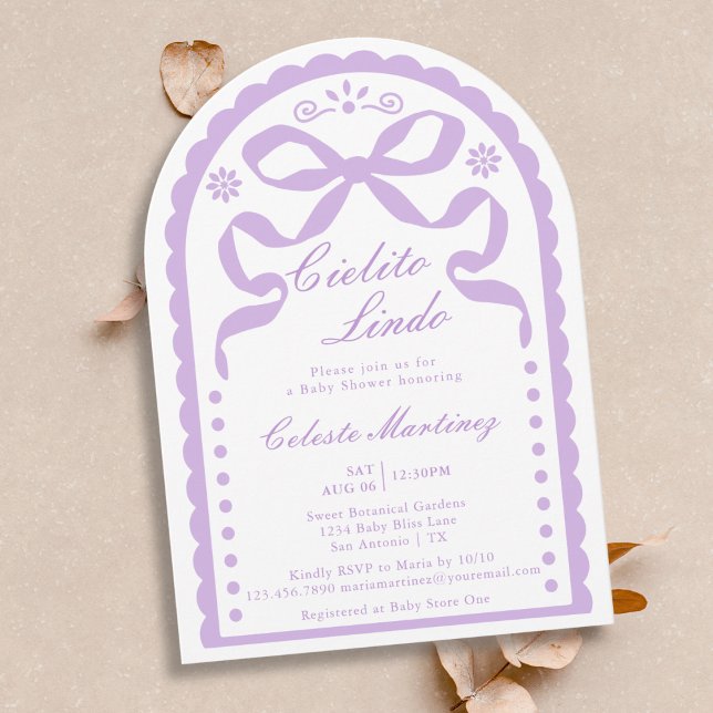 Cielito Lindo Purple Papel Picado Girl Baby Shower Invitation (Creator Uploaded)