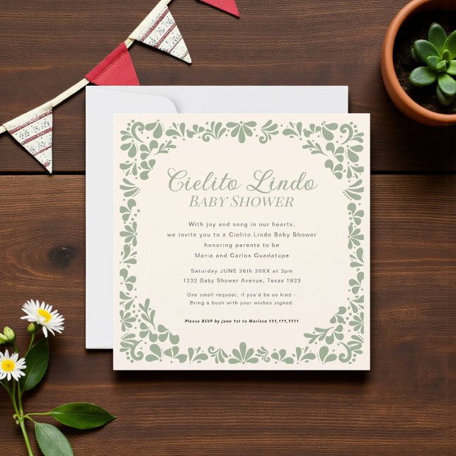 Cielito Lindo  sage and cream all in one  Invitation (Creator Uploaded)