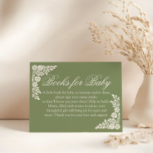 Cielito Lindo sage baby shower Book request Card