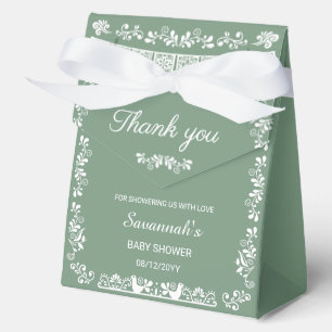 Cielito Lindo Sage Green Baby Shower Favor Box