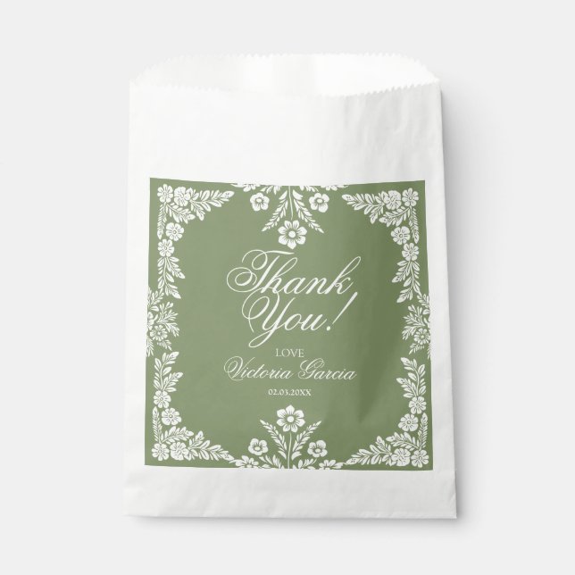Cielito Lindo sage green olive baby shower  Favor Bag (Front)