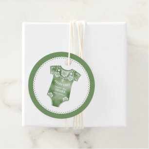 Cielito Lindo sage green Thank You baby shower Favor Tags