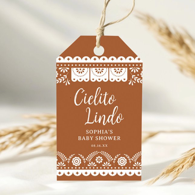 Cielito Lindo Talavera Mexican Baby Shower Gift Tags (Creator Uploaded)
