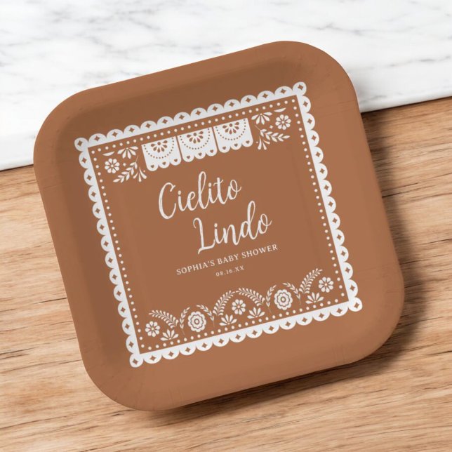 Cielito Lindo Talavera Mexican Baby Shower Paper Plates (Creator Uploaded)
