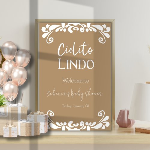 Cielito Lindo Talavera Mexican Baby Shower Welcome Poster