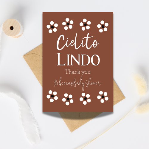 Cielito Lindo Talavera Mexican Fiesta Baby Shower Thank You Card