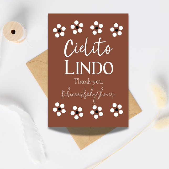 Cielito Lindo Talavera Mexican Fiesta Baby Shower Thank You Card (Creator Uploaded)