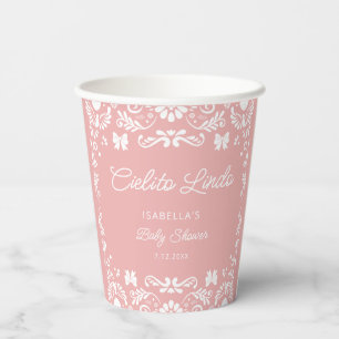 Cielito Lindo Talavera Mexican Pink Baby Shower Paper Cups