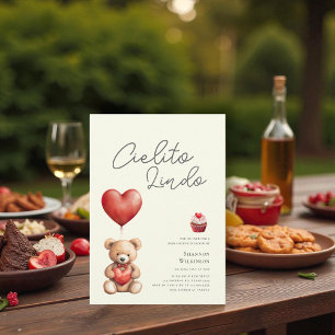 Cielito Lindo teddy heart baby shower Invitation