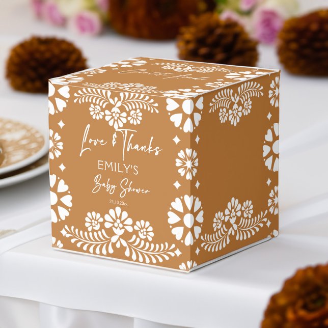 Cielito lindo terracotta baby shower favors favor boxes (Cielito lindo terracotta Mexican fiesta baby shower favors personalized candy favor boxes)