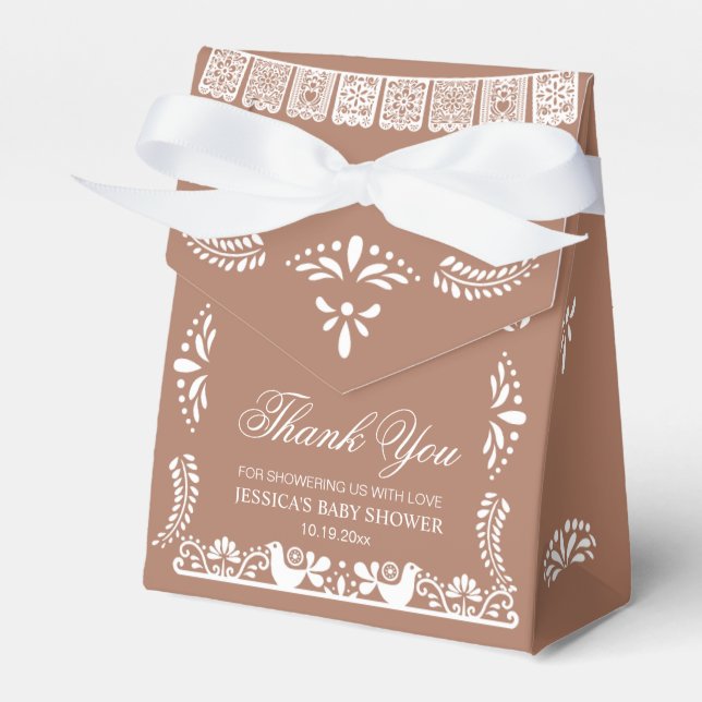 Cielito Lindo Terracotta Baby Shower Thank You Favor Boxes (Front Side)