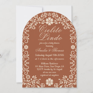 Cielito Lindo Terracotta Beige Baby Shower Invitation