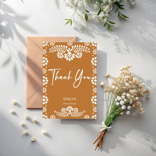 Cielito lindo terracotta Mexican baby shower Thank You Card