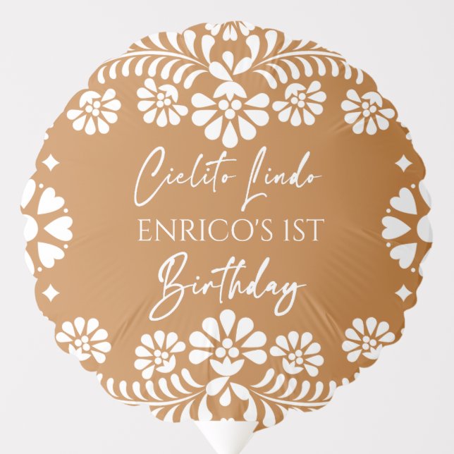 Cielito lindo terracotta Mexican birthday custom Balloon (Front)
