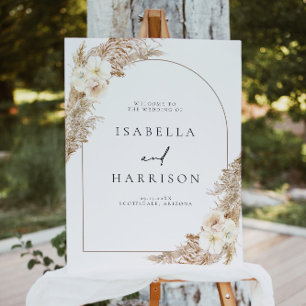 CIERA Bohemian Dry Pampas Arch Wedding Welcome Foa Foam Board