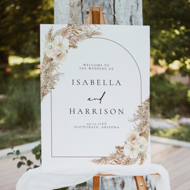 CIERA Bohemian Dry Pampas Arch Wedding Welcome Foa Foam Board (Creator Uploaded)