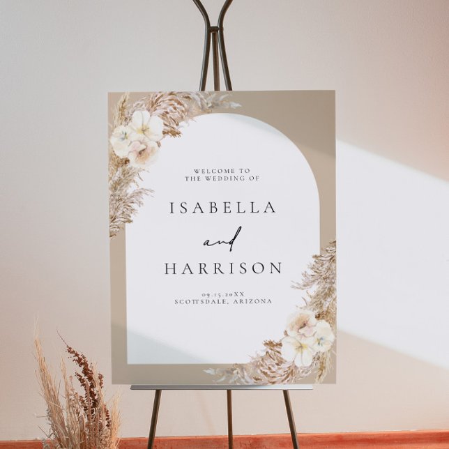 CIERA Bohemian Dry Pampas Arch Wedding Welcome Foam Board (Creator Uploaded)