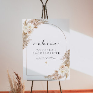 CIERA Bohemian Pampas Arch Bachelorette Welcome Foam Board