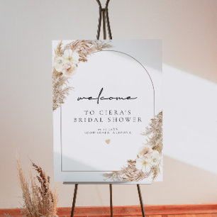 CIERA Bohemian Pampas Arch Bridal Shower Welcome Foam Board