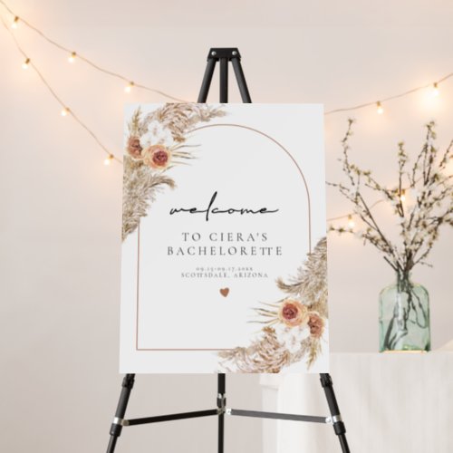 CIERA Boho Terracotta Pampas Bachelorette Welcome Foam Board