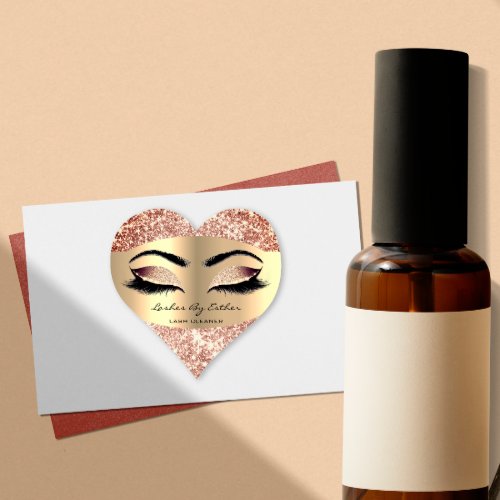 Cierra Glitter Rose Gold Lash Cleaner Heart Makeup Heart Sticker