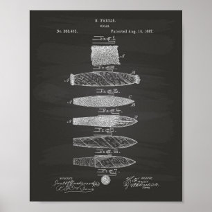 Cigar 1887 Patent Art Chalkboard Poster
