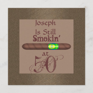 Cigar 50th Birthday Invitations