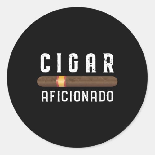 Cigar Aficionado Cigar Smoking Rolling Classic Round Sticker
