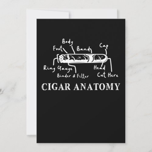 Cigar Anatomy Smoker Humidor Cutter Cigars Gift Invitation