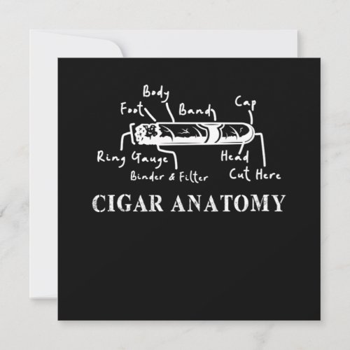 Cigar Anatomy Smoker Humidor Cutter Cigars Gift Invitation