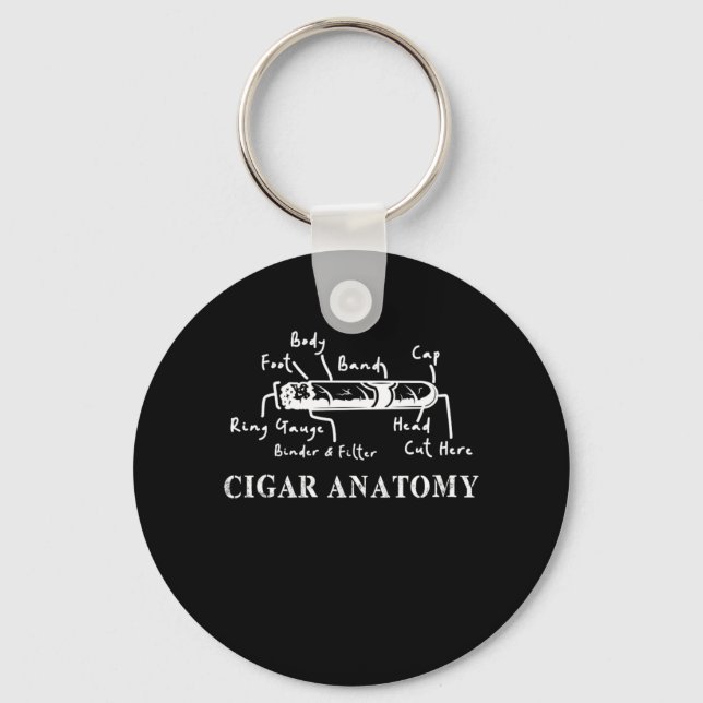 Cigar Anatomy Smoker Humidor Cutter Cigars Gift Keychain (Front)