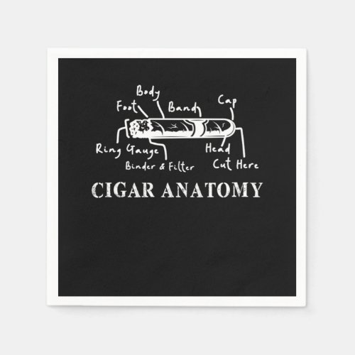 Cigar Anatomy Smoker Humidor Cutter Cigars Gift Napkins