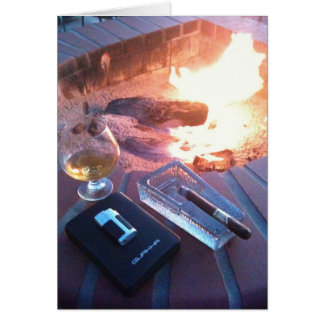 Cigar and a Drink by the Fire Cards