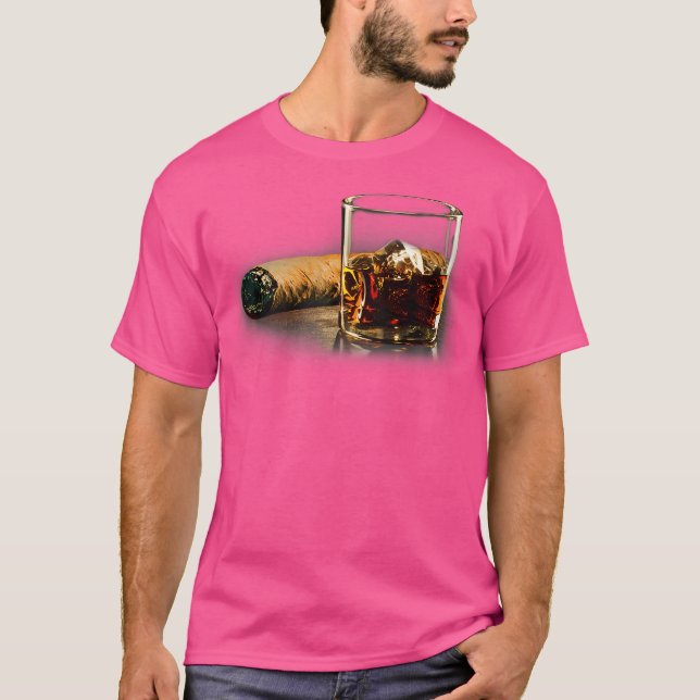 Cigar And Bourbon Great For Cigar Lounge Lovers T-Shirt (Front)