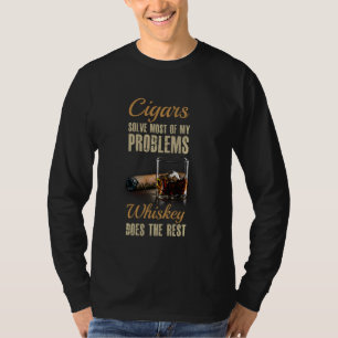 Cigar And Bourbon T Shirt Great For Cigar Lounge