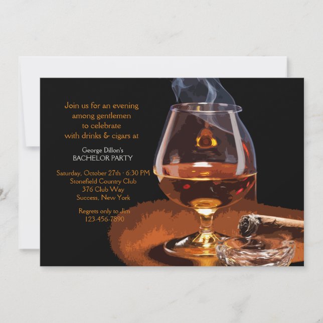 Cigar and Brandy Invitation (Front)