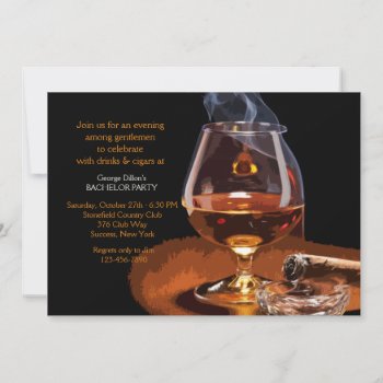 Cigar And Brandy Invitation by CottonLamb at Zazzle