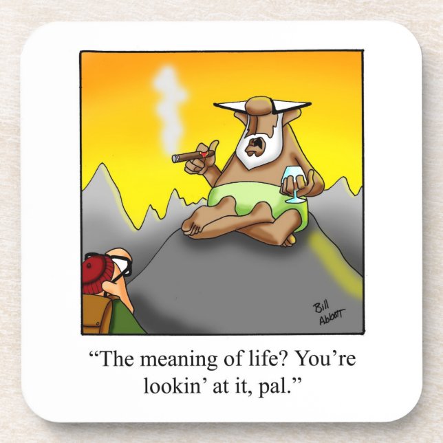 Cigar And Scotch Humor Coaster Set (Front)