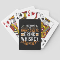 Cigar and Whiskey Quote Playing Cards 