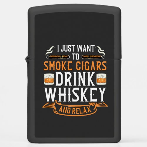 Cigar and Whiskey Quote Zippo Lighter