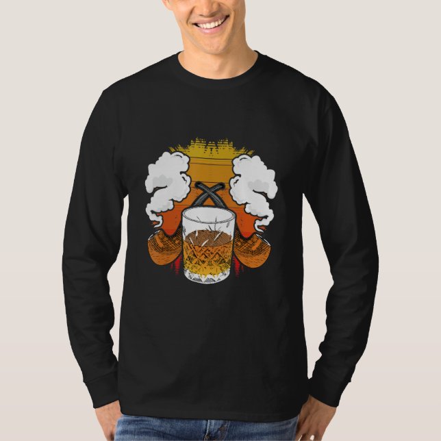 Cigar And Whiskey T-Shirt (Front)