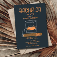 Cigar and Whisky Bachelor Party Invitation