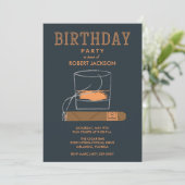 Cigar and Whisky Men's Birthday Party Invitation (Standing Front)