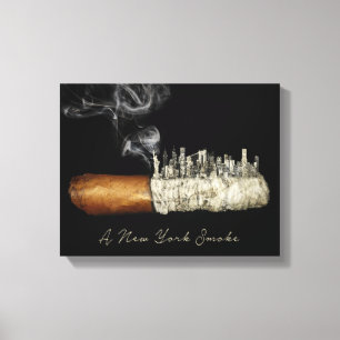 Cigar Art, New York City Poster, Cigar Print, Nyc Canvas Print