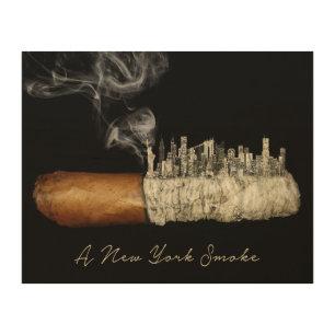 Cigar Art, New York City Poster, Cigar Print, Nyc Wood Wall Art